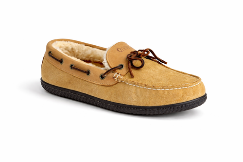In Stock Men’s Hearth ESQ Slipper: Linen Suede