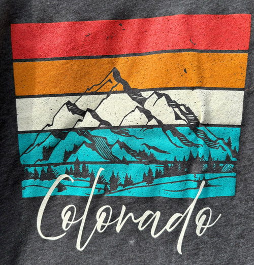 Colorado Colorful Peaks Short Sleeve Shirt (Grey) by Colorado Threads Clothing