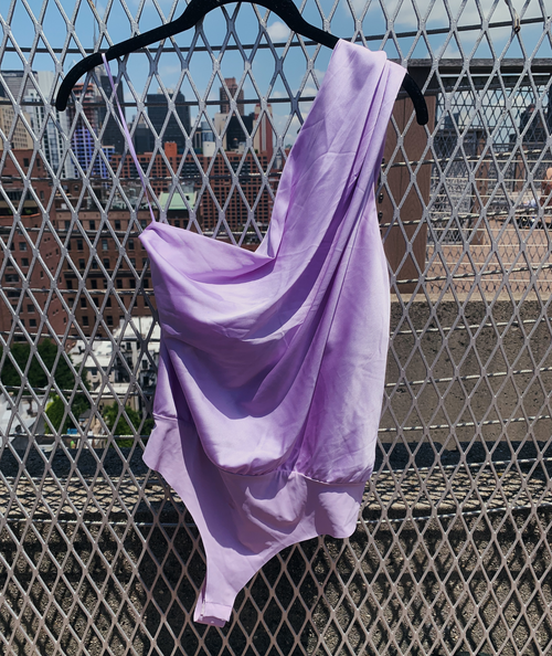 The Dolly One Shoulder Lilac Bodysuit by 8apart