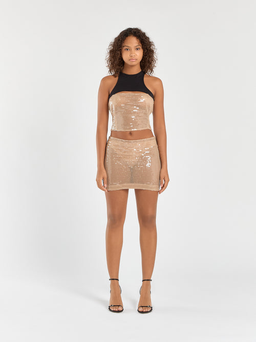 Cropped Sequin Tank Top