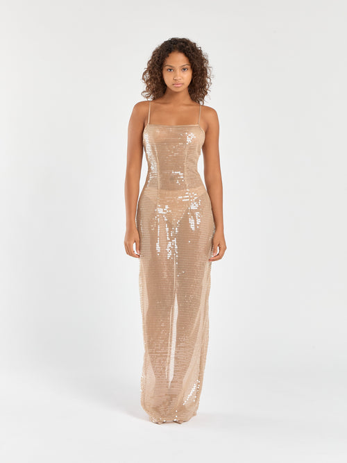 Spaghetti Long Sequin Dress