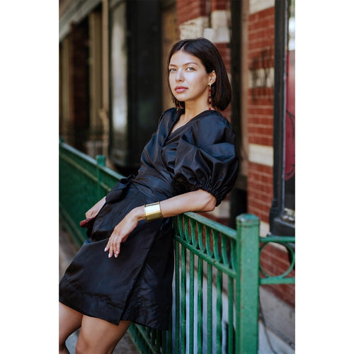 Black Lusso Wrap Dress by Le Réussi®