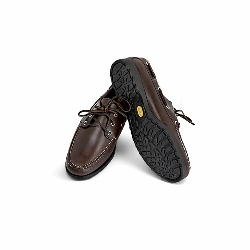 In Stock Men’s Quoddy Head Boat Shoe CL: Brown Charcoal