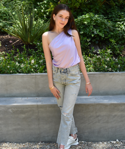 The Dolly One Shoulder Lilac Bodysuit by 8apart