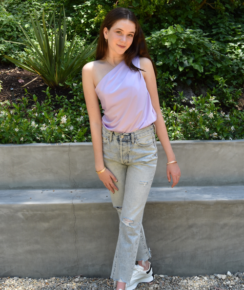 The Dolly One Shoulder Lilac Bodysuit by 8apart