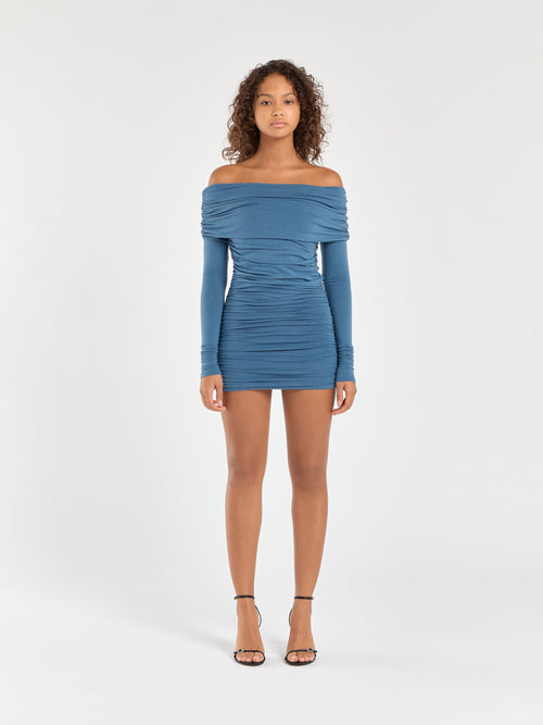 Long Sleeve Ruched Dress