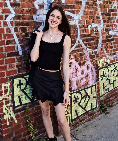 The Gabby Lace Trim Black Tank by 8apart