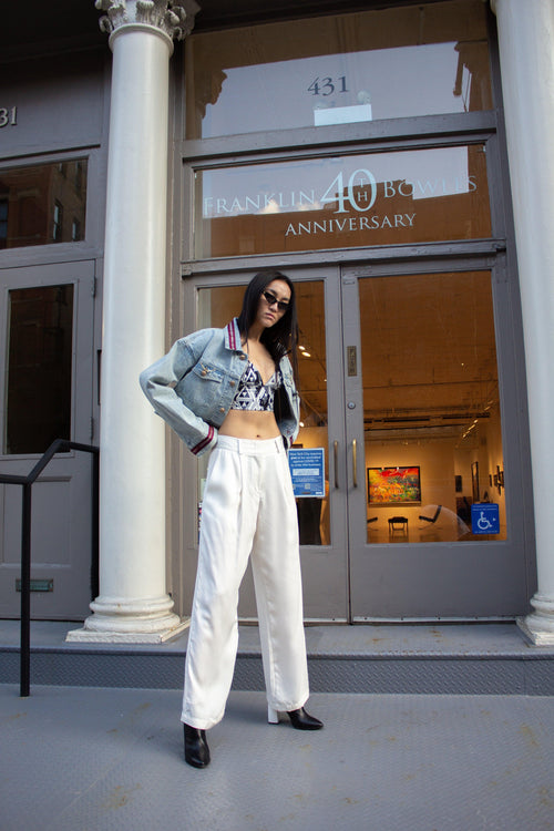 Remi White Wide-Leg Pants – Elegant Women's High-Waist Trousers