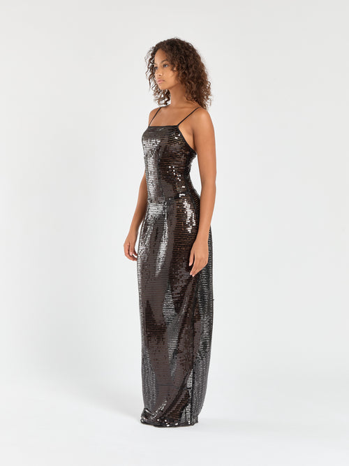 Spaghetti Long Sequin Dress