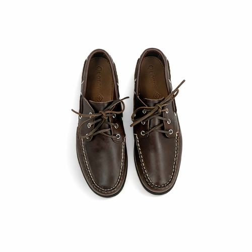 In Stock Men’s Quoddy Head Boat Shoe CL: Brown Charcoal