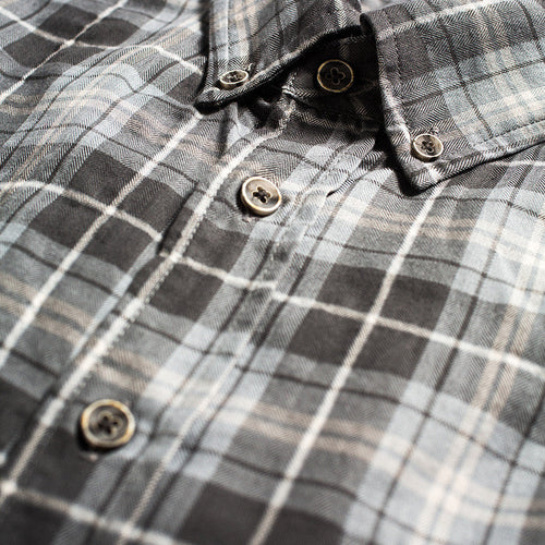 grey plaid shirt made in USA Japanese Fabric 