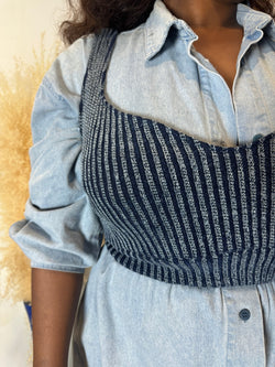 Jasper Jets Bralette Denim by Lenese Calleea The Brand.