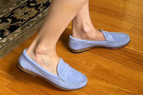 KKB Penny Loafer: Light Blue Pastel Suede by Quoddy.com