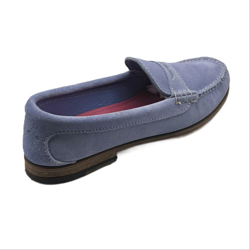 KKB Penny Loafer: Light Blue Pastel Suede by Quoddy.com