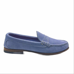 KKB Penny Loafer: Light Blue Pastel Suede by Quoddy.com