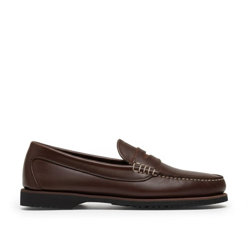 Men’s LE Rover Penny: Brown Contrast Stitch by Quoddy.com