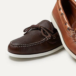 LE Men’s Canoe Shoe: Brown Pebble Boat Sole by Quoddy.com