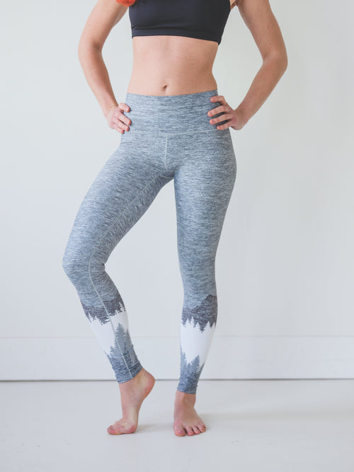 Ash Grey Mountain Yoga Pants by Colorado Threads Clothing