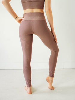 Mauve Microstripe Yoga Pants  *FINAL SALE*