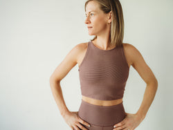 Mauve Microstripe Crop Top *FINAL SALE*