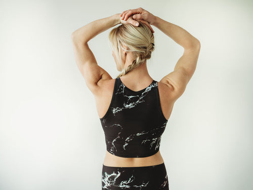 Black Marble Crop Top *FINAL SALE*
