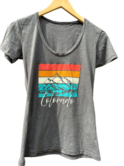 Colorado Colorful Peaks Short Sleeve Shirt (Grey) by Colorado Threads Clothing