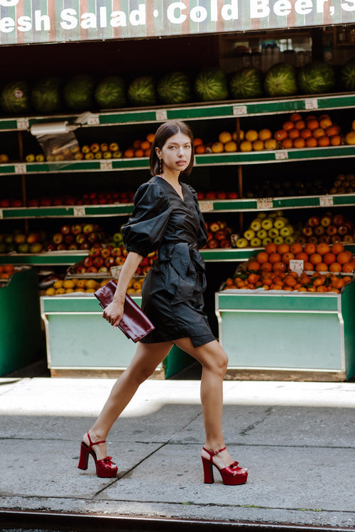 Black Lusso Wrap Dress by Le Réussi®