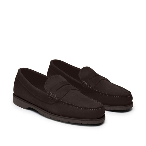 Men’s Penny Nubuck LE: Dark Brown by Quoddy.com