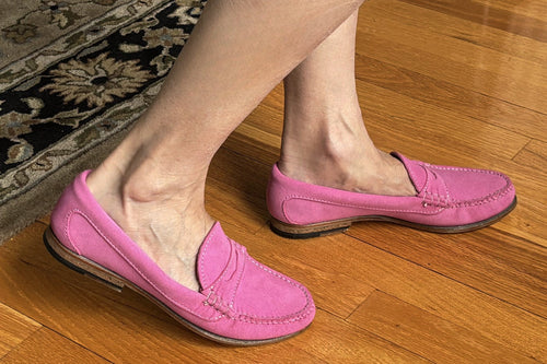 KKB Penny Loafer: Brilliant Pink Suede by Quoddy.com