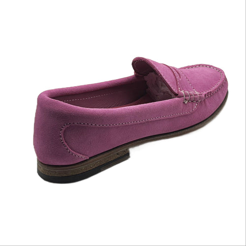KKB Penny Loafer: Brilliant Pink Suede by Quoddy.com