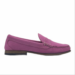 KKB Penny Loafer: Brilliant Pink Suede by Quoddy.com
