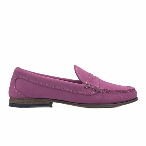 KKB Penny Loafer: Brilliant Pink Suede by Quoddy.com
