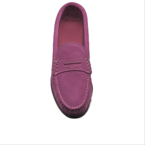 KKB Penny Loafer: Brilliant Pink Suede by Quoddy.com