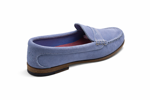 KKB Penny Loafer: Light Blue Pastel Suede