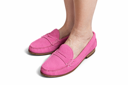 KKB Penny Loafer: Brilliant Pink Suede