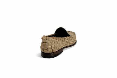 KKB Penny Loafer: Gold Hair-on Leather