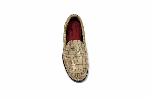 KKB Penny Loafer: Gold Hair-on Leather