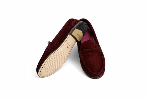 KKB Penny Loafer: Burgundy Suede