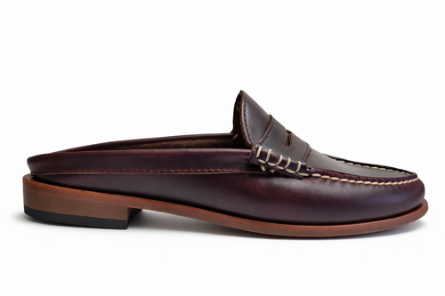 In Stock Women's Penny Mule: Burgundy