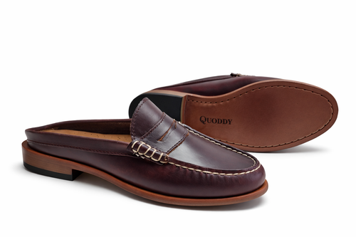 In Stock Women's Penny Mule: Burgundy