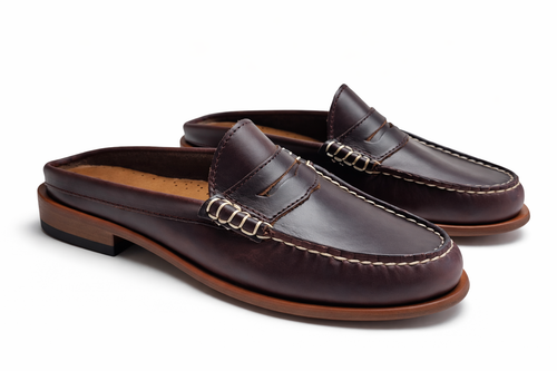 In Stock Women's Penny Mule: Burgundy