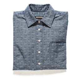 womens popover shirt button down japanese denim dot pattern