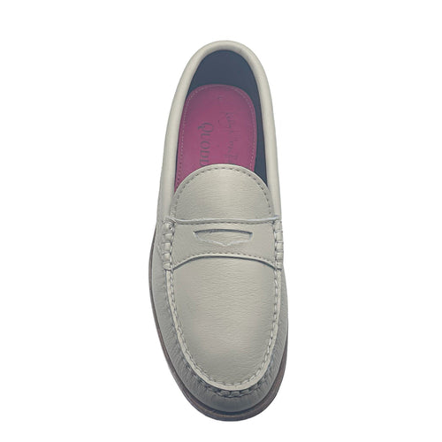 KKB Penny Loafer:  Winter White Leather by Quoddy.com