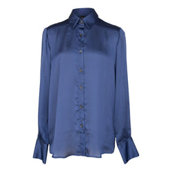 Classy Women Silk Blouse in Royal Blue by Le Réussi®
