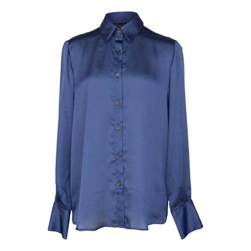 Classy Women Silk Blouse in Royal Blue by Le Réussi®