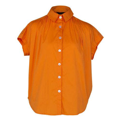 Women's Gather Collar Shirt in Orange by Le Réussi®