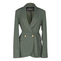 Women's Olive Blazer With Front Buttons – Tailored Blazer for Women