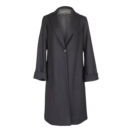 Worsted Flannel Long Trench Coat by Le Réussi®