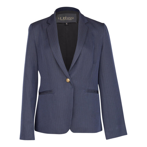 Navy Peak-Lapels Single-Breasted Blazer by Le Réussi®