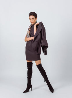 Luxe Charcoal Blazer – Women’s Tailored Office Jacket